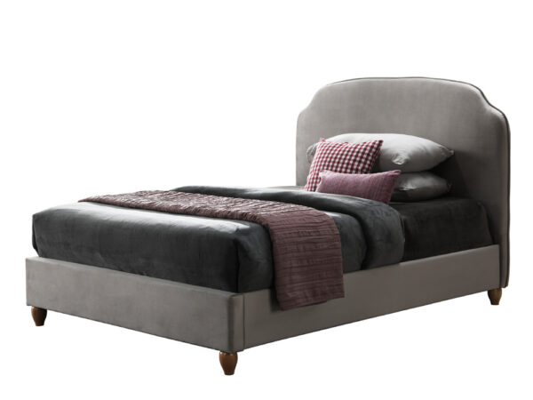 מיטה זוגית 140×190 מרופדת בד קטיפתי דגם Velora