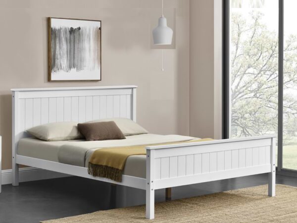 מיטה זוגית 140×190 מעץ מלא בעיצוב קלאסי דגם Eden