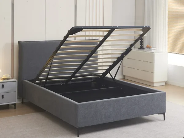 מיטה זוגית 140×190 מרופדת בד רחיץ עם ארגז מצעים דגם Verona