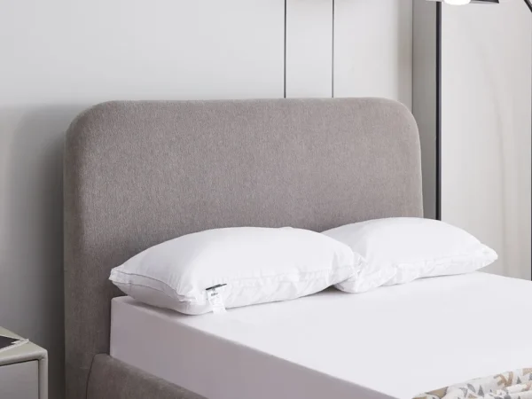 מיטת יחיד 90×190 מרופדת בד רחיץ 3D עם רגלי ברזל דגם אדל 90 – אפור