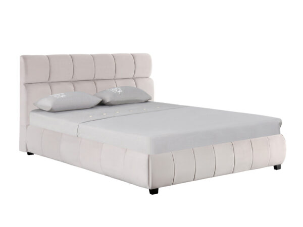 מיטה זוגית 160×200 בריפוד בד רחיץ עם ארגז מצעים דגם Regal 160 Stone