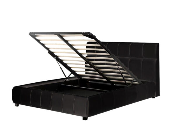 מיטה זוגית 160×200 בריפוד בד רחיץ עם ארגז מצעים דגם Regal 160 Black