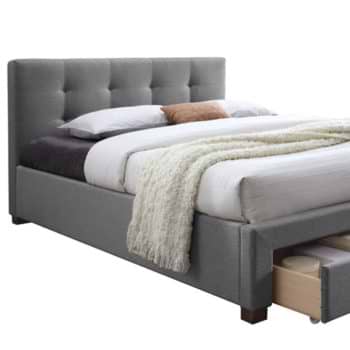 מיטה זוגית 140×190 מרופדת בד אריג עם מגירת אחסון דגם Porto